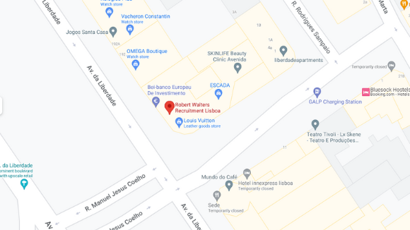 Mapa localização escritório Lisboa
