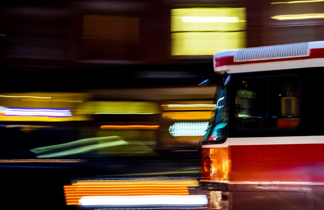 Toronto Streetcar by night.